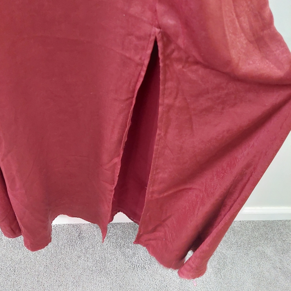 Lulus Formal Maxi Dress Small Red V-neck adjustable straps slit on front - Picture 7 of 14